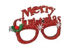 Новорічні окуляри "Merry Christmas" червоні 14*11,5см 1шт.