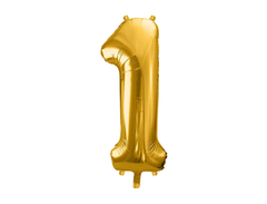Фольгована кулька цифра "1" золота Party Deco (100см) 1шт.