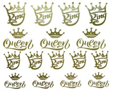 ✅Набір наклейок King&Queen золоті