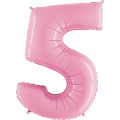 Фольгована кулька цифра "5" рожева Grabo 40" (100 см) 1 шт