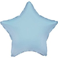 Фольгированный шар 18’ Flexmetal голубой пастель, звезда, 45 см