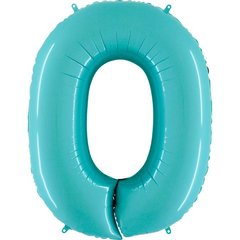 Фольгована кулька цифра "0" блакитна Grabo 40" (100 см) 1 шт