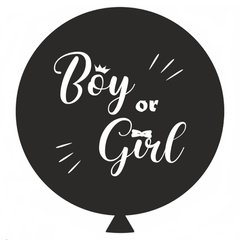 Повітряна куля 31' пастель Gemar G30 "Boy or Girl, білий" чорний, 80 см