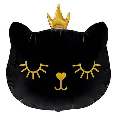 Фольгированный шар 27’ Pinan Кошка, черный, 67 см