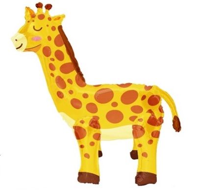 Фольгована кулька фігура Pinan стоячка "Жирафа" жовта 70 см. в уп. (1шт.)