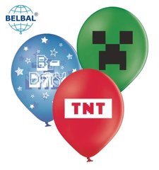 Латексні повітряні кульки 12" (30см.) "Mineсraft" асорті BelBal 25шт.