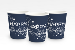 Паперові стаканчики funmi "Happy Birthday зірочка" сині 6шт/уп. (250мл.)