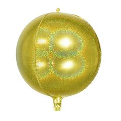 Фольгована кулька "Cфера" Pinan золота голограма 24"(60cм) 1шт.