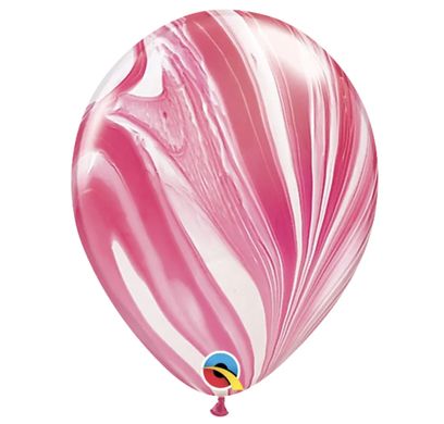 Воздушные шары 11" Агат Qualatex Q06 красно-белый (28 см), 25 шт