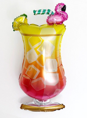 Фольгована кулька фігура Pinan "Коктейль" рожева 38х83 см. в уп. (1шт.)
