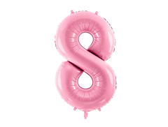 Фольгована кулька цифра "8" рожева PartyDeco 40"(100 см) 1шт.