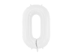 Фольгована кулька цифра "0" біла Party Deco (100см) 1шт.