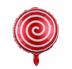Фольгована кулька круг "Спіралька" червона 18"(45см) 1шт.