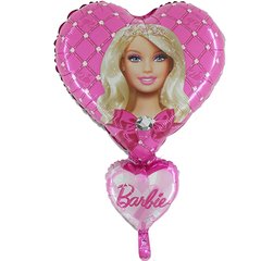 Фольгована кулька фігура "Серце Barbie" рожева Grabo 21". (1шт.)