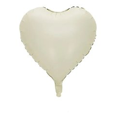 Фольгована кулька "Серце" слонова кістка сатин 18"(45см) 1шт.