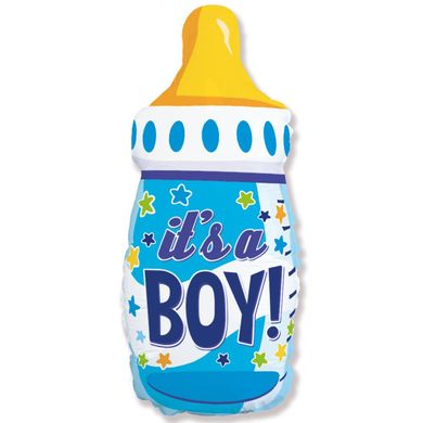 Фольгированный шар 32’ Flexmetal для новорожденных, Детская бутылочка, голубой, 80 см