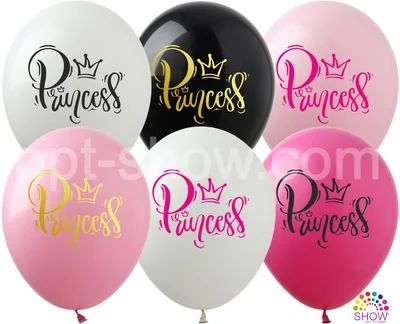 Латексні повітряні кульки 12" (30см.) "Princess" асорті Show 100шт.