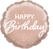Фольгована кулька Pinan круг "Happy Birthday" пудрова 18"(45см) 1шт.