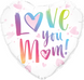 Фольгована кулька серце Pinan "Love you mom" біла 18"(45см) 1шт.