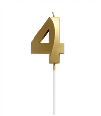 Свічка-цифра "4" золота 3D (5 см.) 1шт.