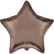Фольгована кулька "Зірка" коричнева (Brown) сатин Flexmetal 18"(45см) 1шт.
