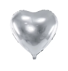 Фольгована кулька "Серце" срібна металік 24"(60см) 1шт.