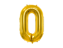 Фольгована кулька цифра "0" золота Party Deco (100см) 1шт.