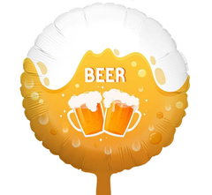 Фольгована кулька круг "Beer" оранжева 18"(45см) 1шт.