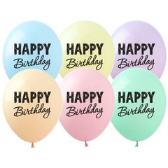 Латексные шары 12'' (100 шт) ТМ SHOW "Happy Birthday" (30 см)