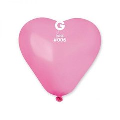 Латексна кулька Gemar рожева (006) сердце пастель 10" (25см) 100шт