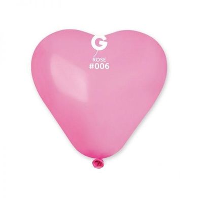 Латексна кулька Gemar рожева (006) сердце пастель 10" (25см) 100шт