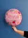 Фольгована кулька Pinan круг "Happy Birthday з квітами" рожева 18"(45см) 1шт.