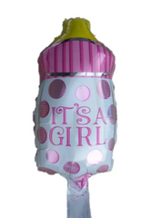 Фольгована кулька міні фігура Pinan "Пляшечка it`s a girl" рожева 12" 1шт.