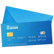 Паперовий конверт на гроші "Кредитка" 1шт.