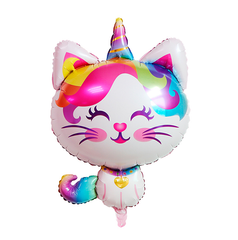 Фольгована кулька фігура Pinan "Кішечка-єдиноріг" рожева 60х92 см. в уп. (1шт.)