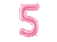 Фольгована кулька цифра "5" рожева PartyDeco 40"(100 см) 1шт.