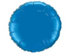 Фольгированный шар 9’ Flexmetal Круг синий металлик, 23 см