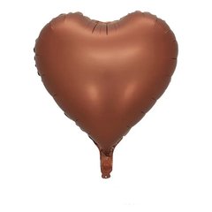 Фольгована кулька "Серце" шоколад сатин 18"(45см) 1шт.