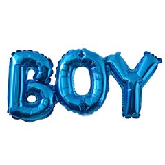 Фольгований напис 26' Китай Boy блакитний в упаковці, 65 см