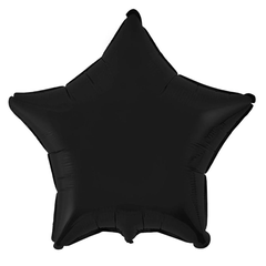 Фольгированный шар 18’ Flexmetal Звезда черная, 45 см