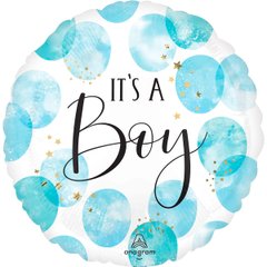 Фольгована кулька круг "It`s a boy" блакитна Anagram 18"(45см) 1шт.