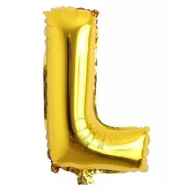 Фольгована кулька буква "L" золота 16" (40 см) 1 шт