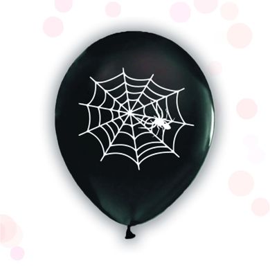 Латексна повітряна кулька 12" (30 см.) "Павутина" чорна Balonevi 1шт.