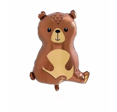 Фольгована кулька фігура "Ведмедик лісовий" коричнева 47х85 см. в уп. (1шт.)