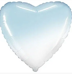 Фольгована кулька "Серце омбре" біло-голуба металік Flexmetal 18"(45см) 1шт.