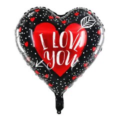 Фольгована кулька серце "I love you " чорна 18"(45см) 1шт.
