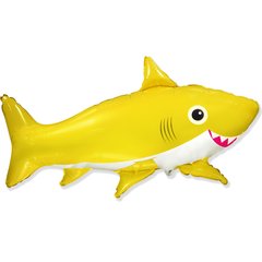 Фольгована кулька фігура "Щаслива Акула" жовта Flexmetal 1шт.