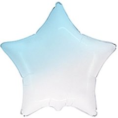 Фольгированный шар 32’ Flexmetal Звезда бело-голубая градиент, 79 см
