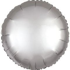 Фольгована кулька Pinan "Круг" сіра сатин 18"(45см) 1шт.