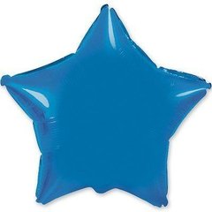 Фольгированный шар 9’ Flexmetal Звезда синяя металлик, 23 см